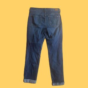 7 For All Mankind Womens Size 8 High Rise Slim Straight Jeans Cuffed Hem